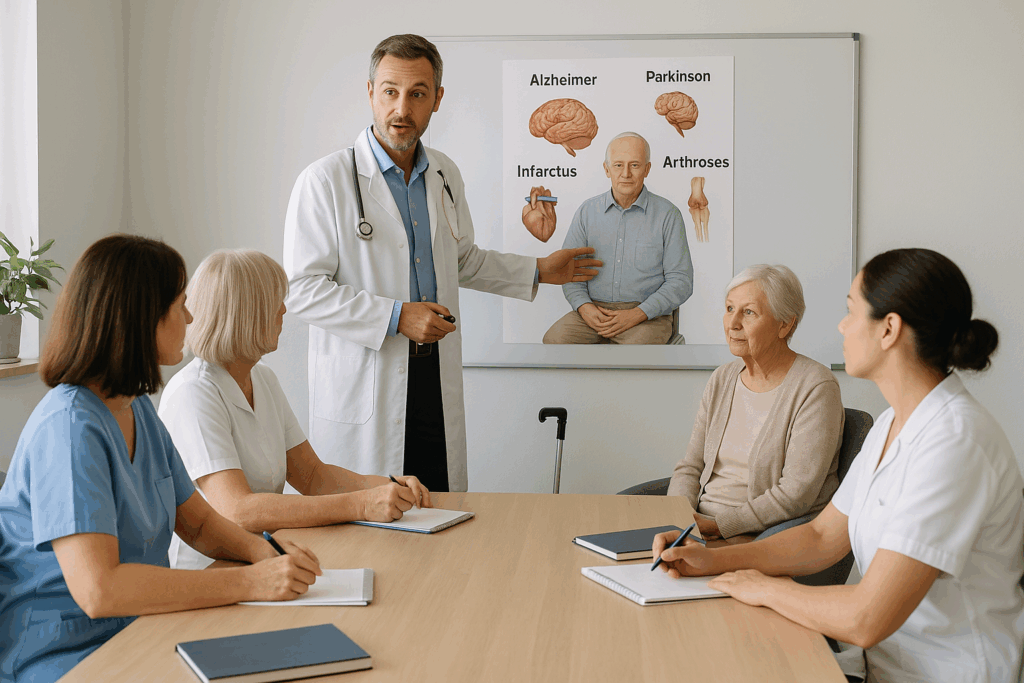 Réunion médicale sur maladies neurologiques et osseuses