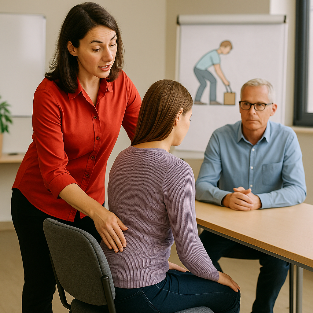 Réunion sur la sécurité au travail en entreprise.
