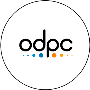 Logo de l'ODPC, design circulaire coloré.